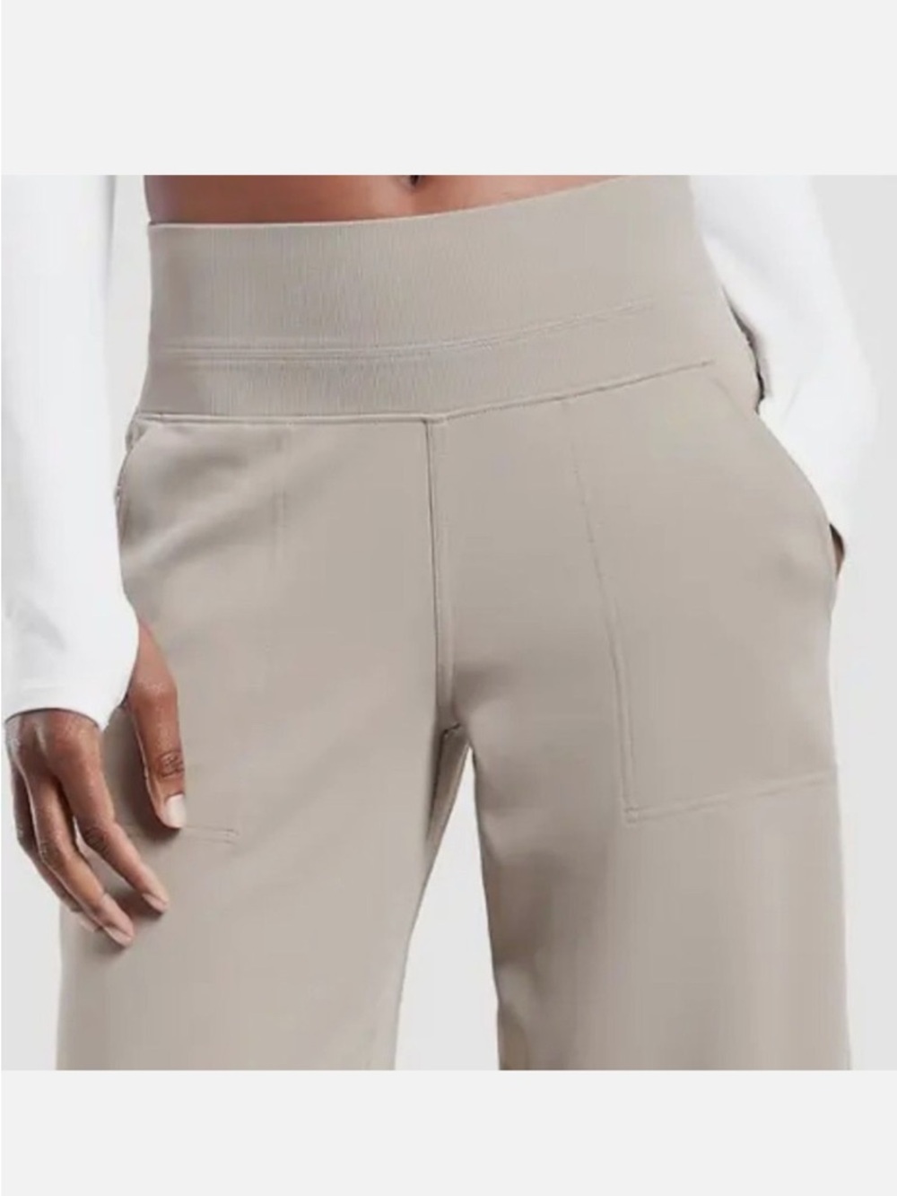 Athleta Dark Taupe Grey Venice High Rise Wide Leg Elastic Waist Pant Size XS - Picture 4 of 12